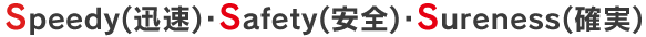 Speedy(迅速)・Safety(安全)・Sureness(確実)